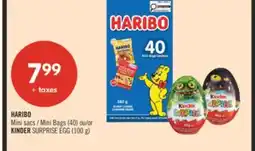 Pharmaprix HARIBO Mini Bags (40) or KINDER SURPRISE EGG (100 g) offer