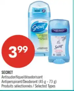 Pharmaprix SECRET Antiperspirant/Deodorant offer
