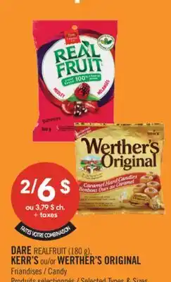 Pharmaprix DARE REALFRUIT (180 g), KERR'S or WERTHER'S ORIGINAL Candy offer