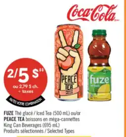 Pharmaprix FUZE Iced Tea (500 mL) or PEACE TEA King Can Beverages (695 mL) offer
