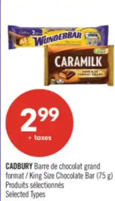 Pharmaprix CADBURY King Size Chocolate Bar offer