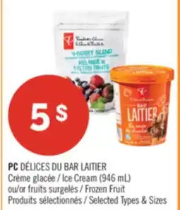 Pharmaprix PC DÉLICES DU BAR LAITIER Ice Cream (946 mL) or Frozen Fruit offer