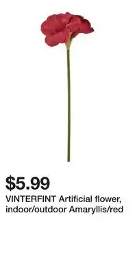 IKEA VINTERFINT Artificial flower, indoor/outdoor Amaryllis/red offer