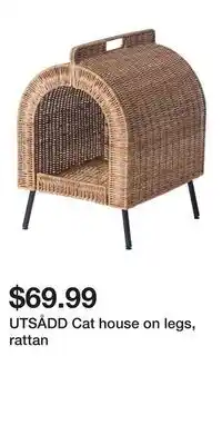 IKEA UTSÅDD Cat house on legs, rattan offer