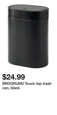 IKEA BROGRUND Touch top trash can, black offer