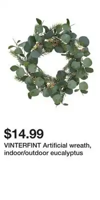 IKEA VINTERFINT Artificial wreath, indoor/outdoor eucalyptus offer