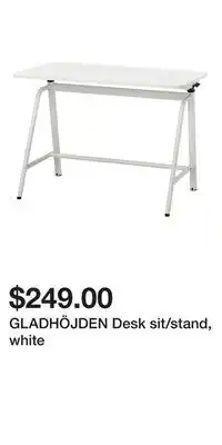 IKEA GLADHÖJDEN Desk sit/stand, white offer