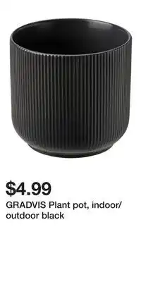 IKEA GRADVIS Plant pot, indoor/outdoor black offer