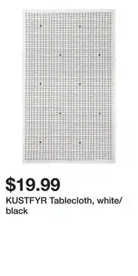 IKEA KUSTFYR Tablecloth, white/black offer