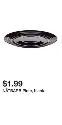 IKEA NÄTBARB Plate, black offer
