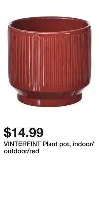 IKEA VINTERFINT Plant pot, indoor/outdoor/red offer