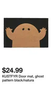 IKEA KUSTFYR Door mat, ghost pattern black/natura offer