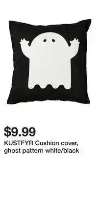 IKEA KUSTFYR Cushion cover, ghost pattern white/black offer