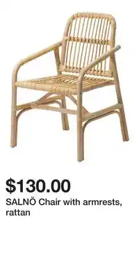 IKEA SALNÖ Chair with armrests, rattan offer