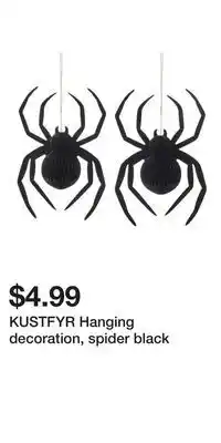 IKEA KUSTFYR Hanging decoration, spider black offer