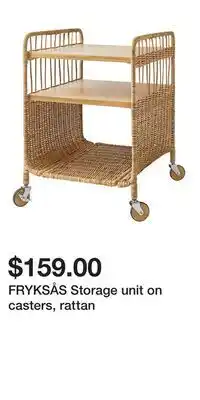 IKEA FRYKSÅS Storage unit on casters, rattan offer