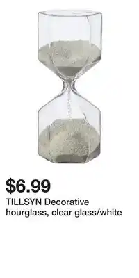 IKEA TILLSYN Decorative hourglass, clear glass/white offer