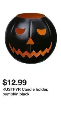 IKEA KUSTFYR Candle holder, pumpkin black offer