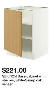 IKEA SEKTION Base cabinet with shelves, white/Sinarp oak veneer offer