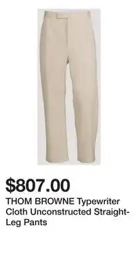 Holt Renfrew THOM BROWNE Typewriter Cloth Unconstructed Straight-Leg Pants offer