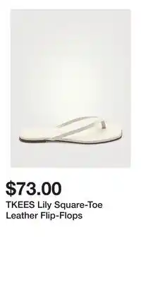 Holt Renfrew TKEES Lily Square-Toe Leather Flip-Flops offer