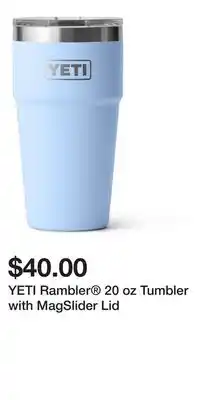 Sport Chek YETI Rambler 20 oz Tumbler with MagSlider Lid offer