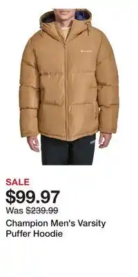 Sport Chek Champion Men's Varsity Puffer Hoodie offer