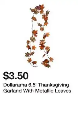 Dollarama Dollarama 6.5' Thanksgiving Garland With Metallic Leaves offer