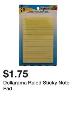 Dollarama Dollarama Ruled Sticky Note Pad offer