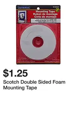 Dollarama Scotch Double Sided Foam Mounting Tape offer