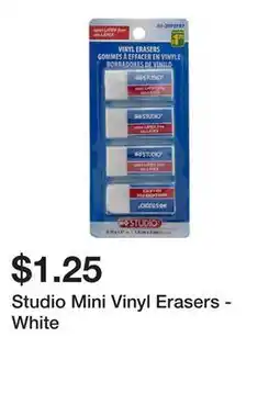 Dollarama Studio Mini Vinyl Erasers - White offer