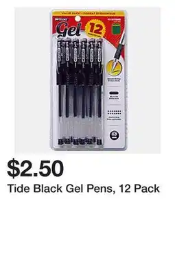 Dollarama Tide Black Gel Pens, 12 Pack offer