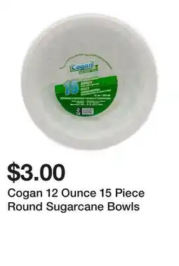 Dollarama Cogan 12 Ounce 15 Piece Round Sugarcane Bowls offer