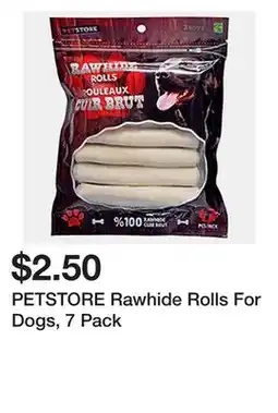 Dollarama PETSTORE Rawhide Rolls For Dogs, 7 Pack offer
