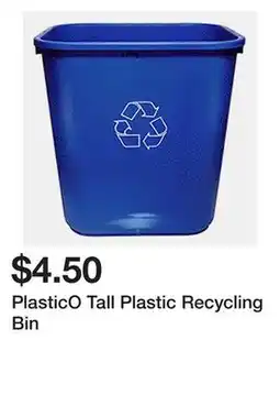 Dollarama PlasticO Tall Plastic Recycling Bin offer