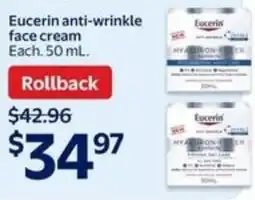 Walmart Eucerin anti-wrinkle face cream offer