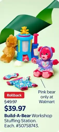 Walmart Build-A-Bear Workshop Stuffing Station offer