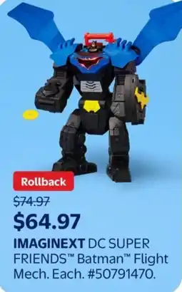 Walmart IMAGINEXT DC SUPER FRIENDS Batman Flight Mech offer