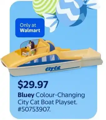 Bluey Colour-Changing city cat boat playset