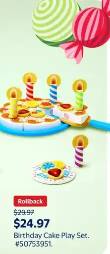Walmart Birthday Cake Play Set offer