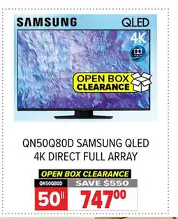 2001 Audio Video QN50Q80D SAMSUNG 50 SAMSUNG QLED 4K DIRECT FULL ARRAY offer