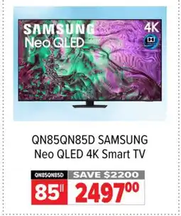 2001 Audio Video QN85QN85D SAMSUNG 85 Neo QLED 4K Smart TV offer