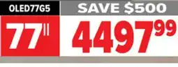 2001 Audio Video OLED77G5 LG 77 OLED evo AI G5 4K Smart TV 2025 with Supplied Wall Mount offer