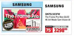 2001 Audio Video QN75LS03FW SAMSUNG 75 The Frame Pro Neo QLED 4K Art Mode Sam Vision AI offer