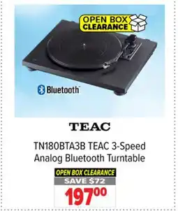 2001 Audio Video TN180BTA3B TEAC 3-Speed Analog Bluetooth Turntable offer