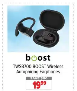 2001 Audio Video TWSB700 BOOST Wireless Autopairing Earphones offer