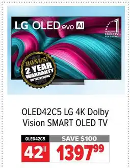 2001 Audio Video OLED42C5 LG 42 4K Dolby Vision SMART OLED TV offer