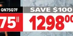 2001 Audio Video QN75Q7F SAMSUNG 75 QLED 4K VISION AI SMART TV offer