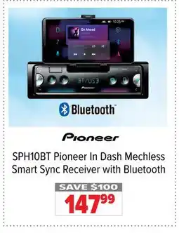 2001 Audio Video SPH10BT Pioneer In Dash Mechless Smart Sync Receiver with Bluetooth offer