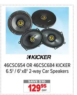 2001 Audio Video 46CSC654 OR 46CSC684 KICKER 6.5|| / 6|| x8|| 2-way Car Speakers offer